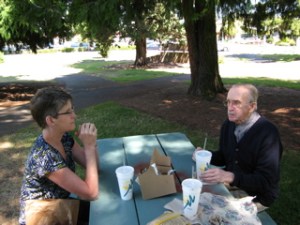 My Dad and I on a picnic, Spring 2005.