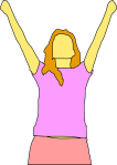 Woman arms in air