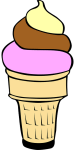 Neapolitan ice cream cone