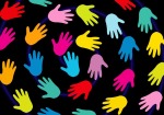 Colorful helping hands
