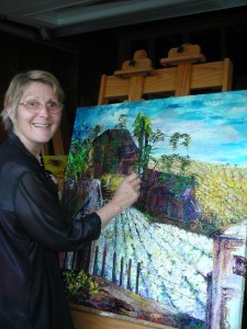 Mary painting at home